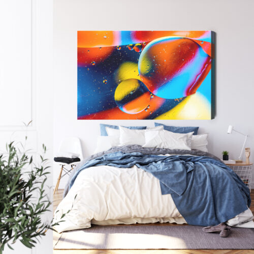 Obraz na płótnie Abstrakcja Nowoczesna Kolorowe bańki w płynie  Premium Canvas - obrazek 3