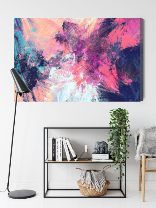 Obraz na płótnie Abstrakcja Różowo-granatowe pociągnięcia Premium Canvas - obrazek 9