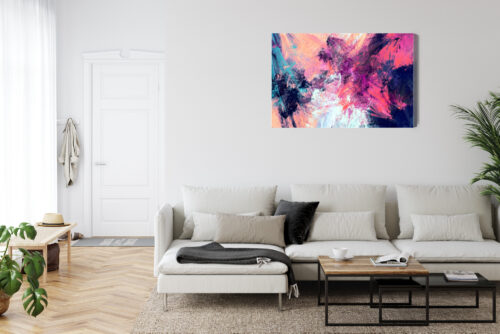 Obraz na płótnie Abstrakcja Różowo-granatowe pociągnięcia Premium Canvas - obrazek 6