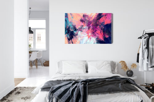 Obraz na płótnie Abstrakcja Różowo-granatowe pociągnięcia Premium Canvas - obrazek 7