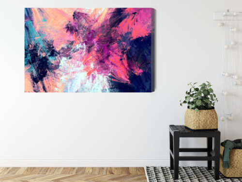Obraz na płótnie Abstrakcja Różowo-granatowe pociągnięcia Premium Canvas - obrazek 8