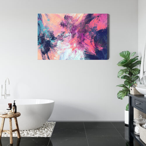 Obraz na płótnie Abstrakcja Różowo-granatowe pociągnięcia Premium Canvas - obrazek 5
