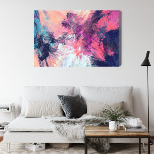 Obraz na płótnie Abstrakcja Różowo-granatowe pociągnięcia Premium Canvas - obrazek 4
