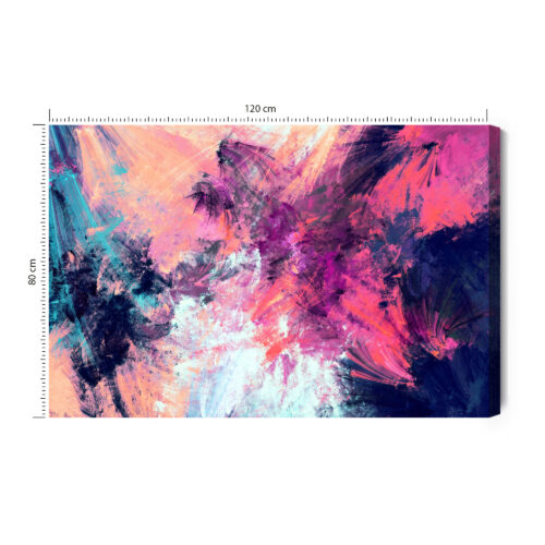 Obraz na płótnie Abstrakcja Różowo-granatowe pociągnięcia Premium Canvas