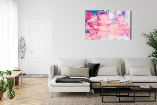 Obraz na płótnie Abstrakcja Impastowa Różowo-fioletowa ekspresja  Premium Canvas - obrazek 6