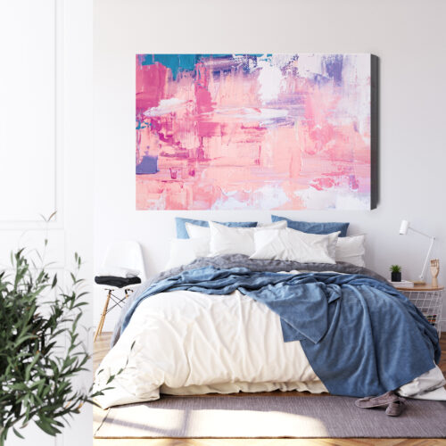 Obraz na płótnie Abstrakcja Impastowa Różowo-fioletowa ekspresja  Premium Canvas - obrazek 3