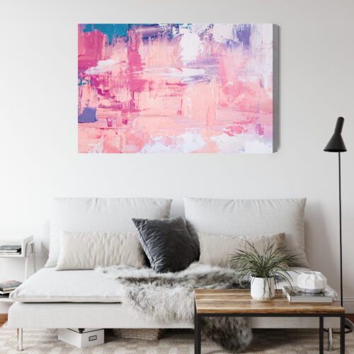 Obraz na płótnie Abstrakcja Impastowa Różowo-fioletowa ekspresja  Premium Canvas - obrazek 4