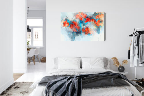 Obraz na płótnie Kwiaty Akwarela Czerwone maki abstrakcyjnie  Premium Canvas - obrazek 7