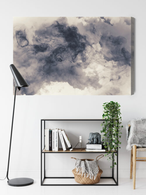 Obraz na płótnie Abstrakcja Dym czarno-biały Premium Canvas - obrazek 9