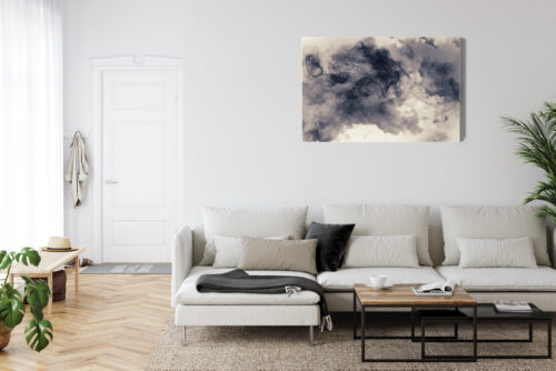 Obraz na płótnie Abstrakcja Dym czarno-biały Premium Canvas - obrazek 6