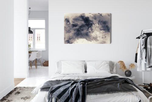 Obraz na płótnie Abstrakcja Dym czarno-biały Premium Canvas - obrazek 7