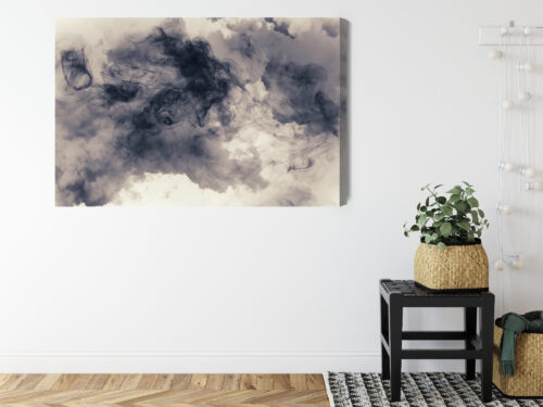 Obraz na płótnie Abstrakcja Dym czarno-biały Premium Canvas - obrazek 8