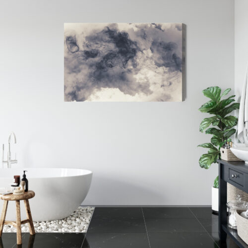 Obraz na płótnie Abstrakcja Dym czarno-biały Premium Canvas - obrazek 5