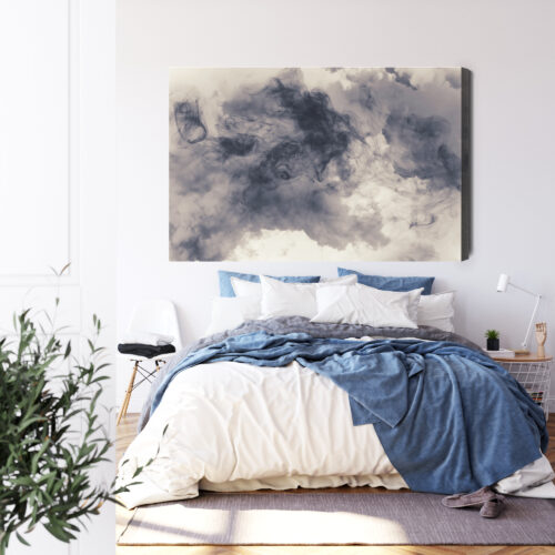 Obraz na płótnie Abstrakcja Dym czarno-biały Premium Canvas - obrazek 3