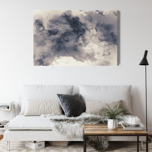 Obraz na płótnie Abstrakcja Dym czarno-biały Premium Canvas - obrazek 4