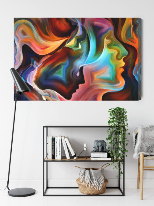 Obraz na płótnie Abstrakcja Twarze kolorowe Premium Canvas - obrazek 9