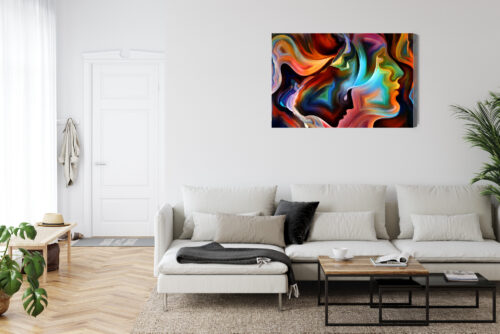 Obraz na płótnie Abstrakcja Twarze kolorowe Premium Canvas - obrazek 6