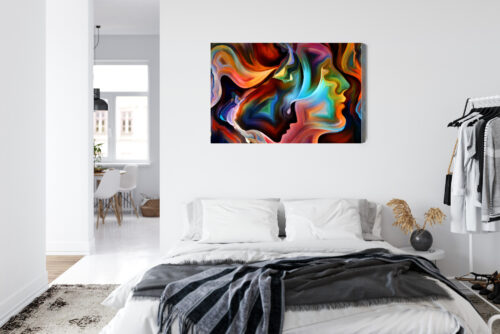 Obraz na płótnie Abstrakcja Twarze kolorowe Premium Canvas - obrazek 7