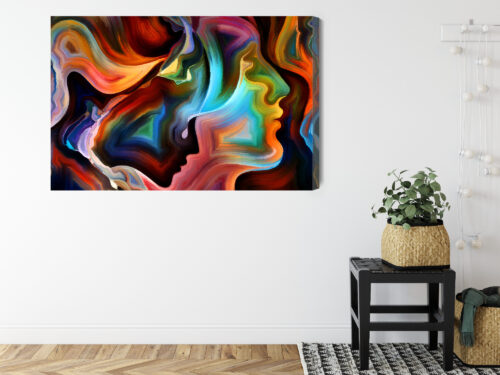 Obraz na płótnie Abstrakcja Twarze kolorowe Premium Canvas - obrazek 8