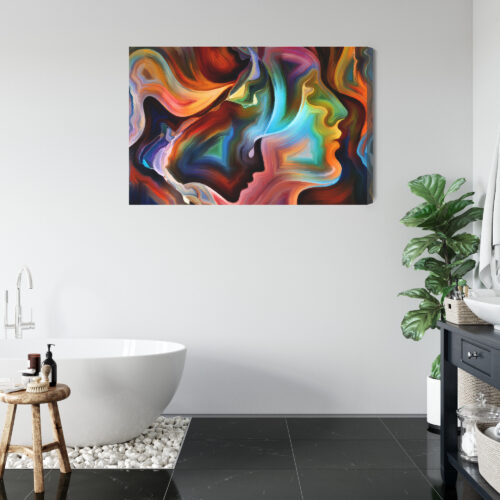 Obraz na płótnie Abstrakcja Twarze kolorowe Premium Canvas - obrazek 5