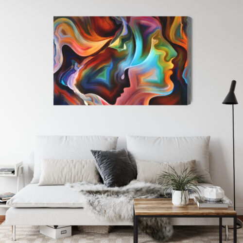 Obraz na płótnie Abstrakcja Twarze kolorowe Premium Canvas - obrazek 4