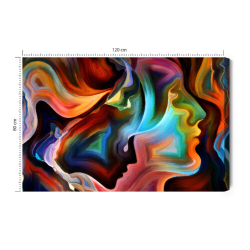 Obraz na płótnie Abstrakcja Twarze kolorowe Premium Canvas