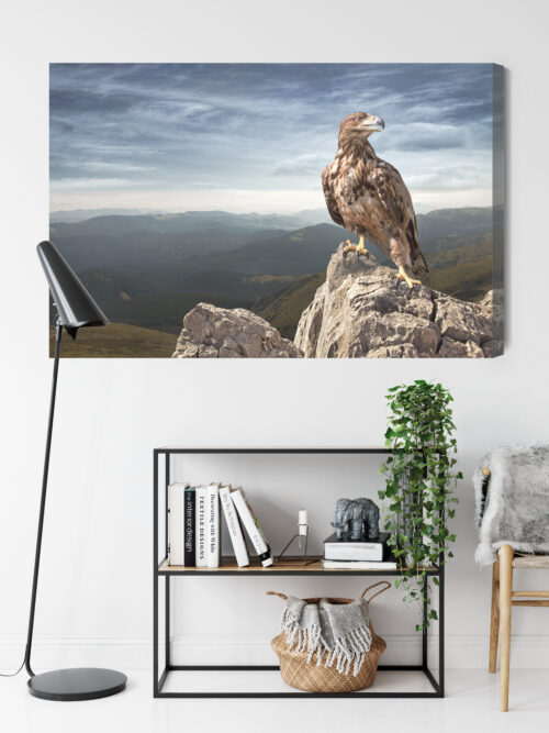 Obraz na płótnie Orzeł na szczycie gór Dzika przyroda  Premium Canvas - obrazek 9