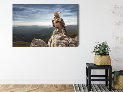 Obraz na płótnie Orzeł na szczycie gór Dzika przyroda  Premium Canvas - obrazek 8