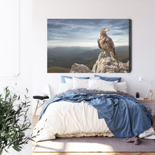 Obraz na płótnie Orzeł na szczycie gór Dzika przyroda  Premium Canvas - obrazek 3