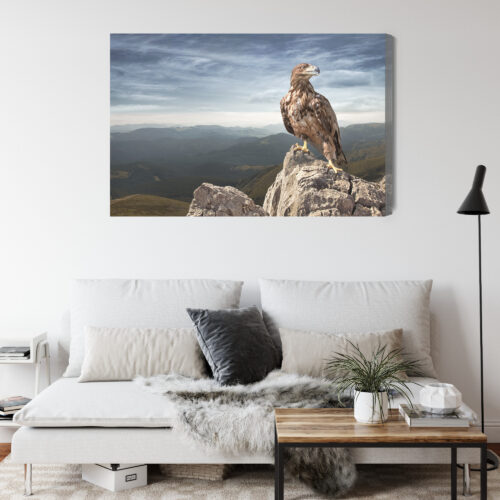 Obraz na płótnie Orzeł na szczycie gór Dzika przyroda  Premium Canvas - obrazek 4