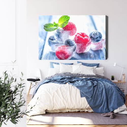 Obraz na płótnie Owoce Lód i jagody Premium Canvas - obrazek 3