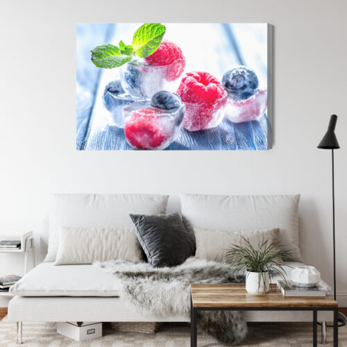 Obraz na płótnie Owoce Lód i jagody Premium Canvas - obrazek 4
