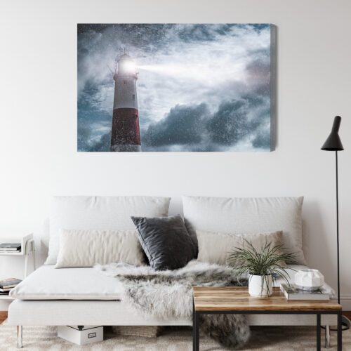 Obraz na płótnie Latarnia morska Burza i światło Premium Canvas - obrazek 4