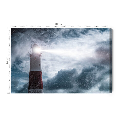 Obraz na płótnie Latarnia morska Burza i światło Premium Canvas