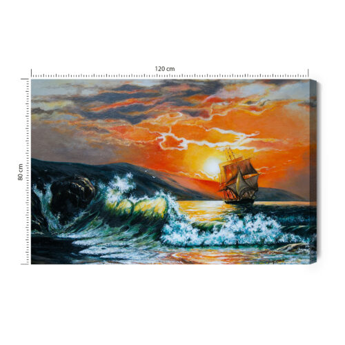 Obraz na płótnie Morze Zachód Premium Canvas