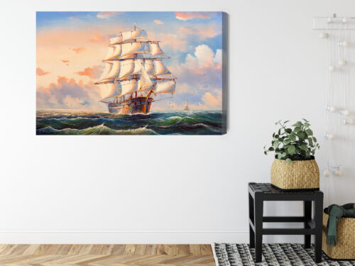 Obraz na płótnie Morze Żaglowiec Premium Canvas - obrazek 8