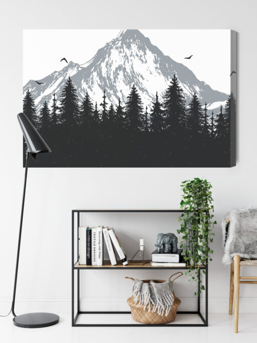 Obraz na płótnie Góra Minimalizm Leśny krajobraz  Premium Canvas - obrazek 9
