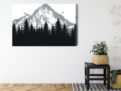 Obraz na płótnie Góra Minimalizm Leśny krajobraz  Premium Canvas - obrazek 8