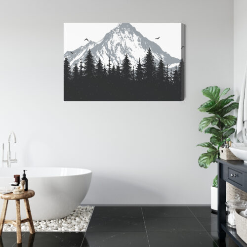 Obraz na płótnie Góra Minimalizm Leśny krajobraz  Premium Canvas - obrazek 5