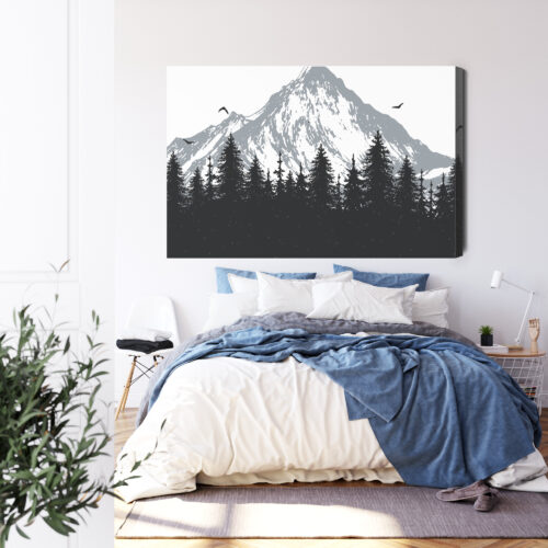 Obraz na płótnie Góra Minimalizm Leśny krajobraz  Premium Canvas - obrazek 3