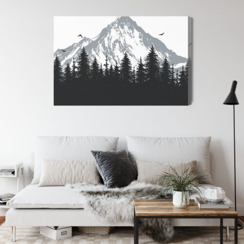 Obraz na płótnie Góra Minimalizm Leśny krajobraz  Premium Canvas - obrazek 4