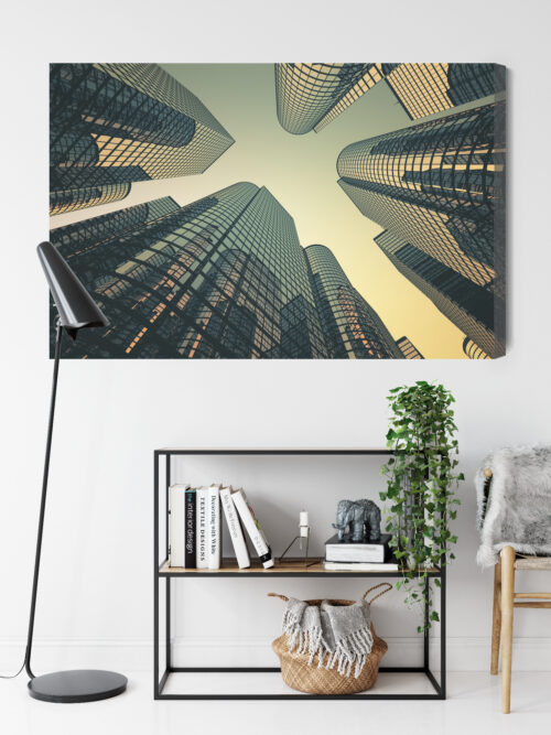 Obraz na płótnie Architektura Ilustracja Szklane wieżowce  Premium Canvas - obrazek 9