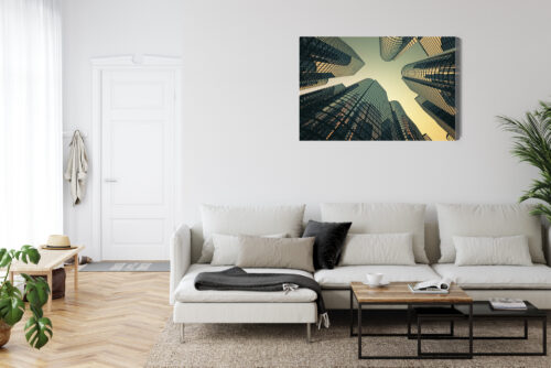 Obraz na płótnie Architektura Ilustracja Szklane wieżowce  Premium Canvas - obrazek 6
