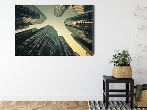 Obraz na płótnie Architektura Ilustracja Szklane wieżowce  Premium Canvas - obrazek 8