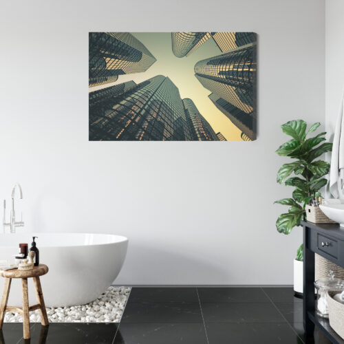 Obraz na płótnie Architektura Ilustracja Szklane wieżowce  Premium Canvas - obrazek 5