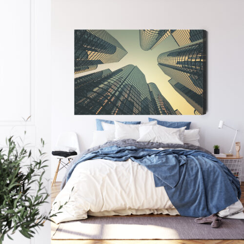Obraz na płótnie Architektura Ilustracja Szklane wieżowce  Premium Canvas - obrazek 3