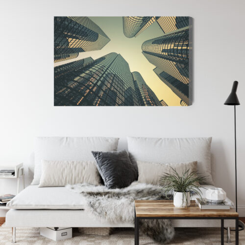 Obraz na płótnie Architektura Ilustracja Szklane wieżowce  Premium Canvas - obrazek 4