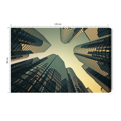 Obraz na płótnie Architektura Ilustracja Szklane wieżowce  Premium Canvas