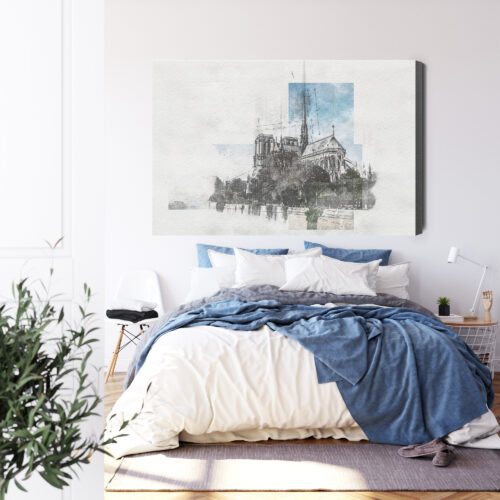 Obraz na płótnie Architektura Szkic katedry  Premium Canvas - obrazek 3