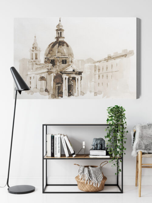 Obraz na płótnie Architektura Akwarela Kopuła  Premium Canvas - obrazek 9